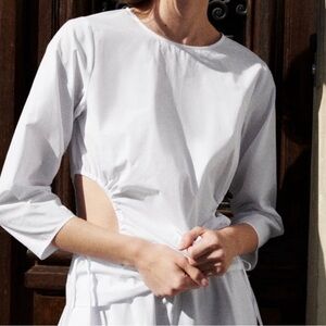 ZARA Side Cut Out Blouse in White SZ S